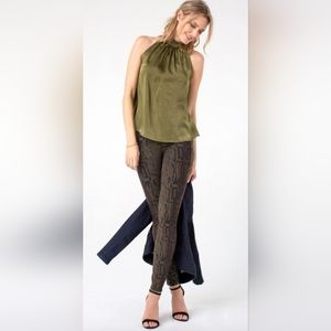 Liverpool Los Angeles Madonna Knit Leggings Copper Black Python Size 4